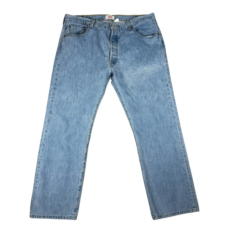VTG Levis 501 Original Straight Leg Button Fly Light Wash Jeans Men 40x30 Mexico